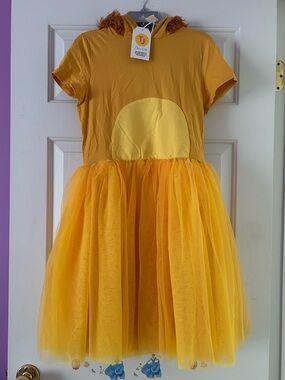 Taylor Joelle lion tutu dress size 14 with hood yellow orange NWT simba inspired